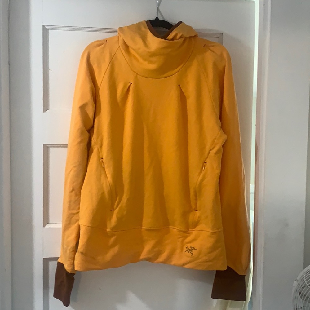 Orange arc’teryx cowed neck sweatshirt